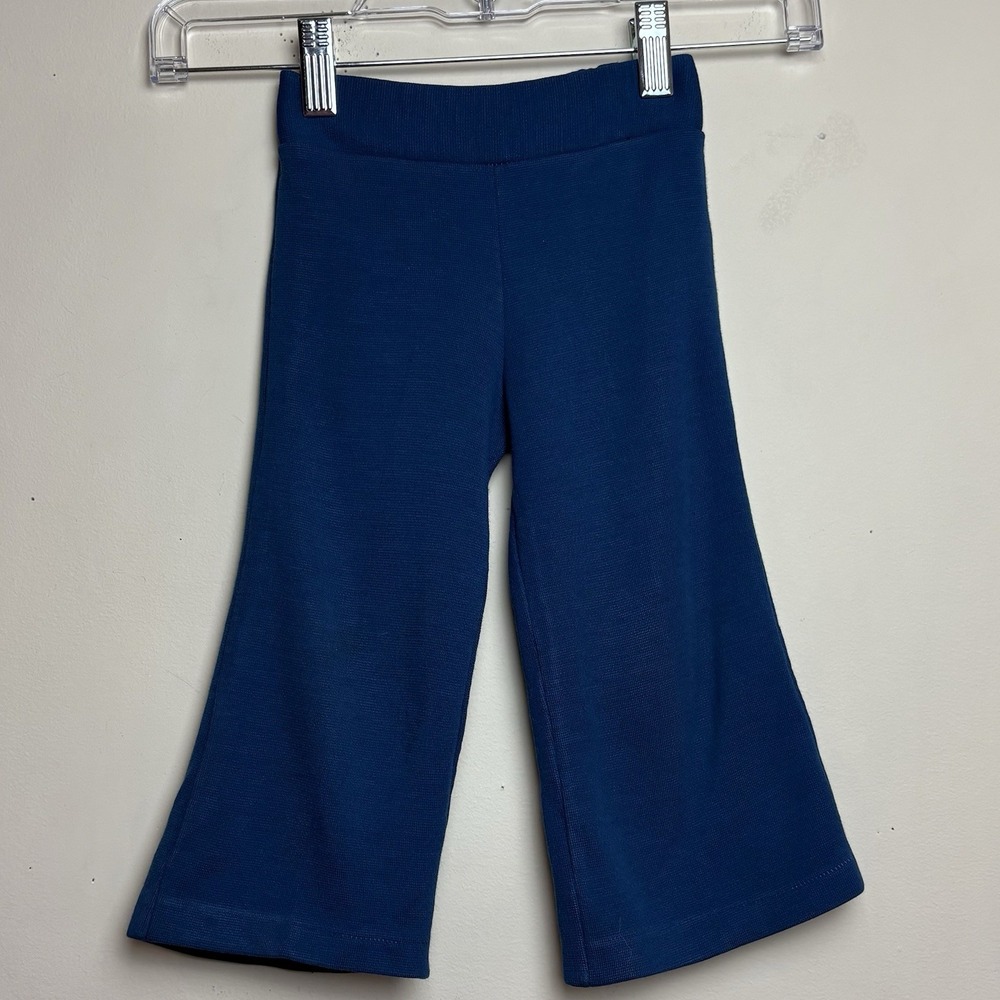 Vintage 70s Navy Toddler Pants Flare Bell Bottoms 18 Months - 2T